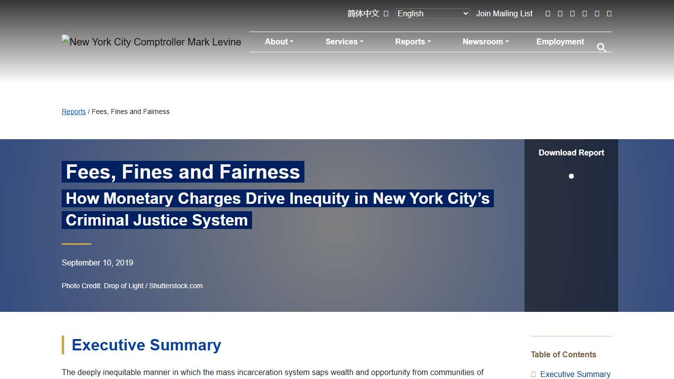 Fees, Fines and Fairness - Office of the New York City Comptroller Mark Levine