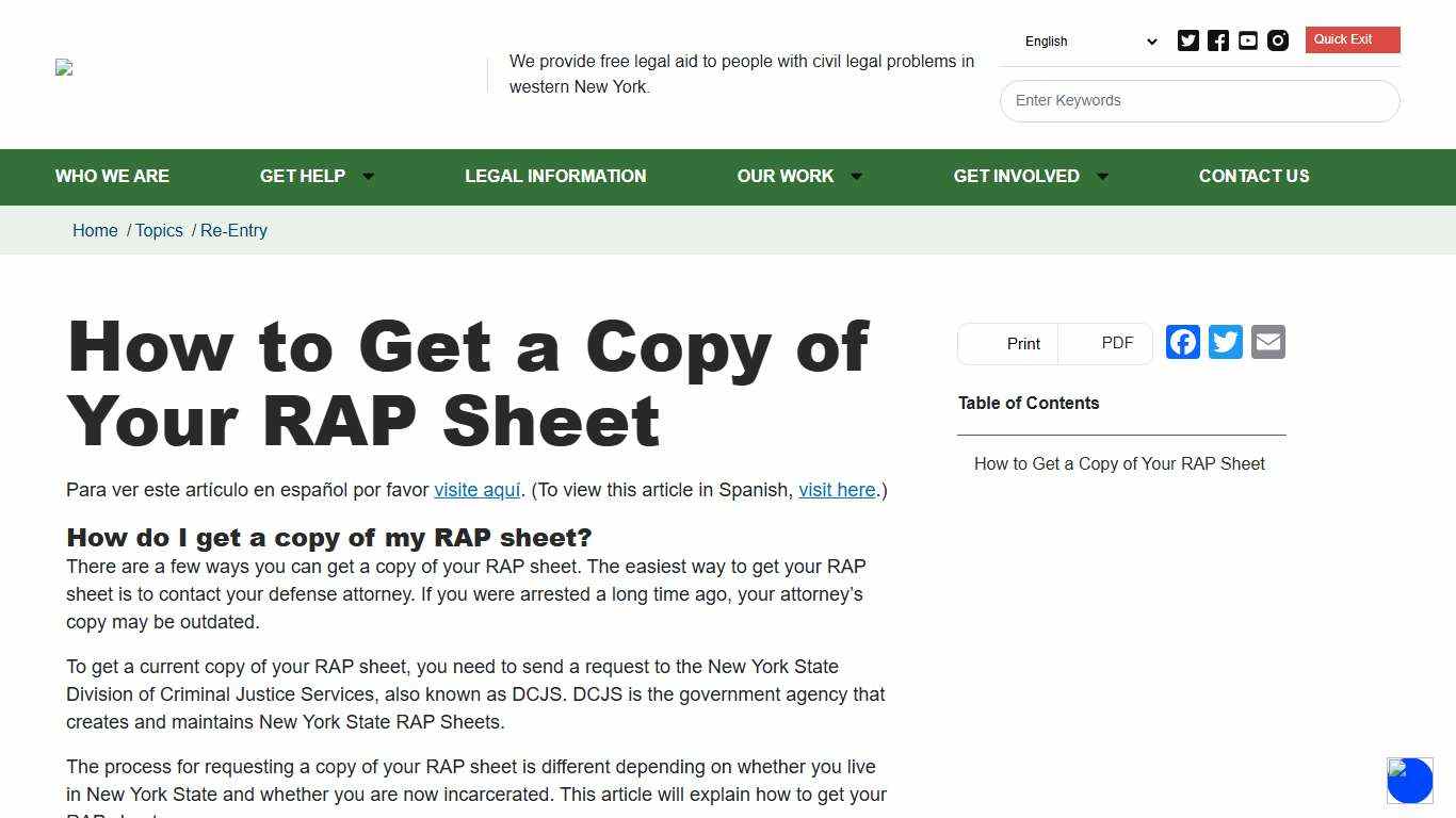 How to Get a Copy of Your RAP Sheet Legal Assistance of Western New York, Inc. ®